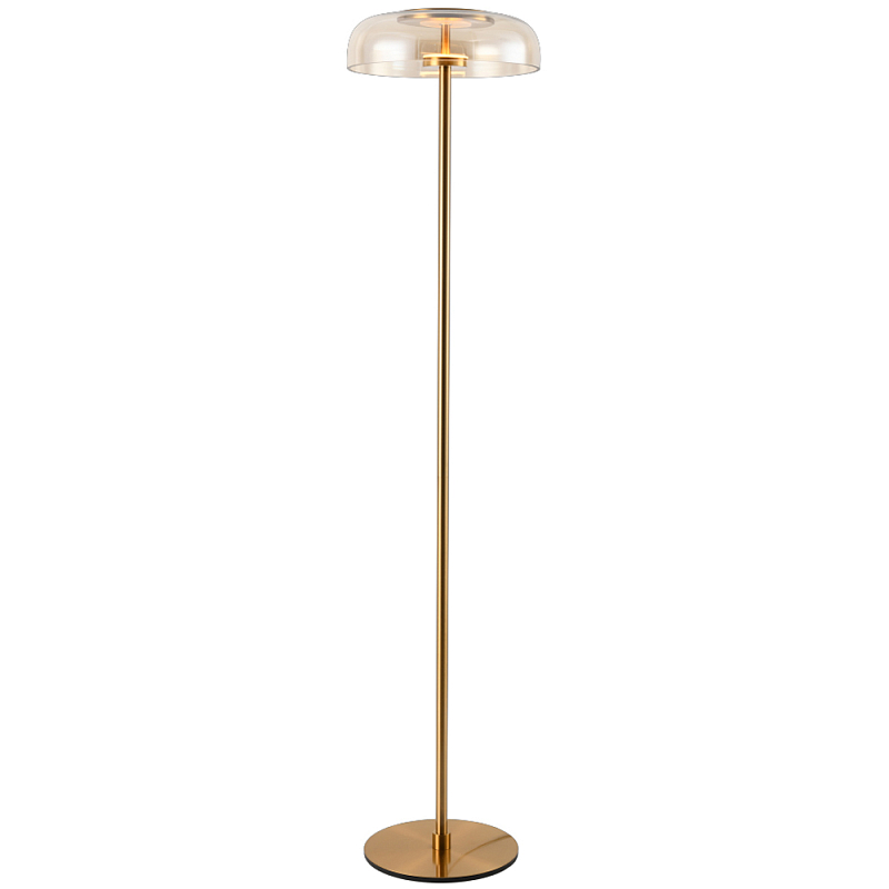 Торшер Blanton Amber Glass Brass Floor Lamp 30 Латунь Прозрачное Стекло в Нижнем Новгороде | Loft Concept 