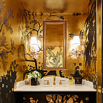 Обои ручная роспись в стиле Арт-деко Rateau Original colourway on Deep Rich Gold gilded paper варинант исполнения - 3 | Loft Concept в Нижнем Новгороде