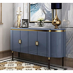 Дизайнерский комод синий глянцевый с золотыми ручками на 4-х дверцах Martin варинант исполнения - 1 | Loft Concept в Нижнем Новгороде