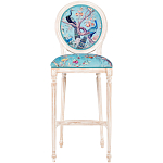 Барный стул из массива бука с изображением птиц и цветов Turquoise Beige Chinoiserie Garden Chair варинант исполнения - 1 | Loft Concept в Нижнем Новгороде