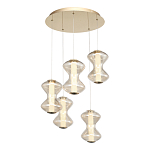 Люстра светодиодная с стеклянными волнообразными плафонами Amphora of Light варинант исполнения - 1 | Loft Concept в Нижнем Новгороде