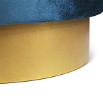 Пуф синий велюр на золотом металлическом основании Golden Belt варинант исполнения - 3 | Loft Concept в Нижнем Новгороде