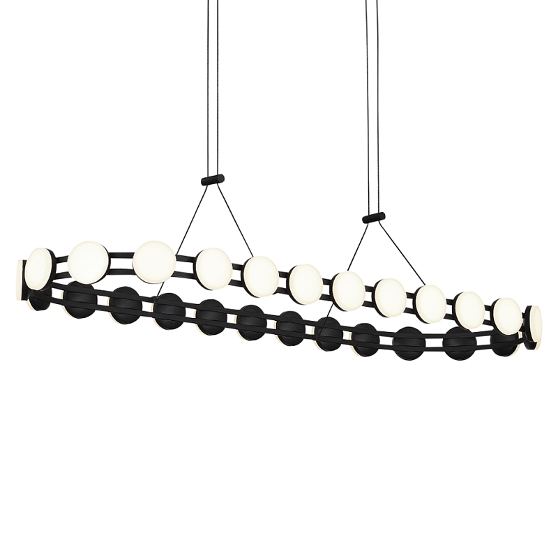 Люстра овальная с круглыми светодиодными источниками света Maxine Light Золотой Черный Белый в Нижнем Новгороде | Loft Concept 