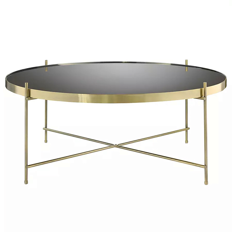 Кофейный столик с круглой зеркальной столешницей Round Mirror Table Коричневый Латунь в Нижнем Новгороде | Loft Concept 