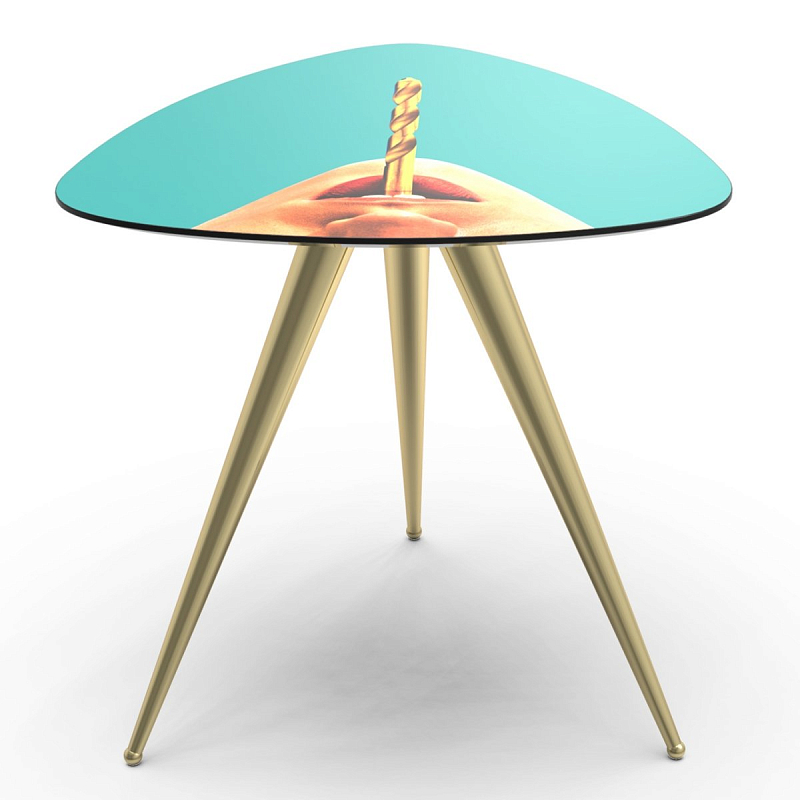 Журнальный стол Seletti Side Table Drill Бирюзовый Латунь в Нижнем Новгороде | Loft Concept 