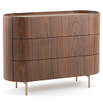 Комод округлой формы с тремя ящиками Walnut and Leather варинант исполнения - 2 | Loft Concept в Нижнем Новгороде