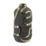 Ваза с золотыми акцентными полосами на черном матовом фоне Accent Tape варинант исполнения - 3 | Loft Concept в Нижнем Новгороде