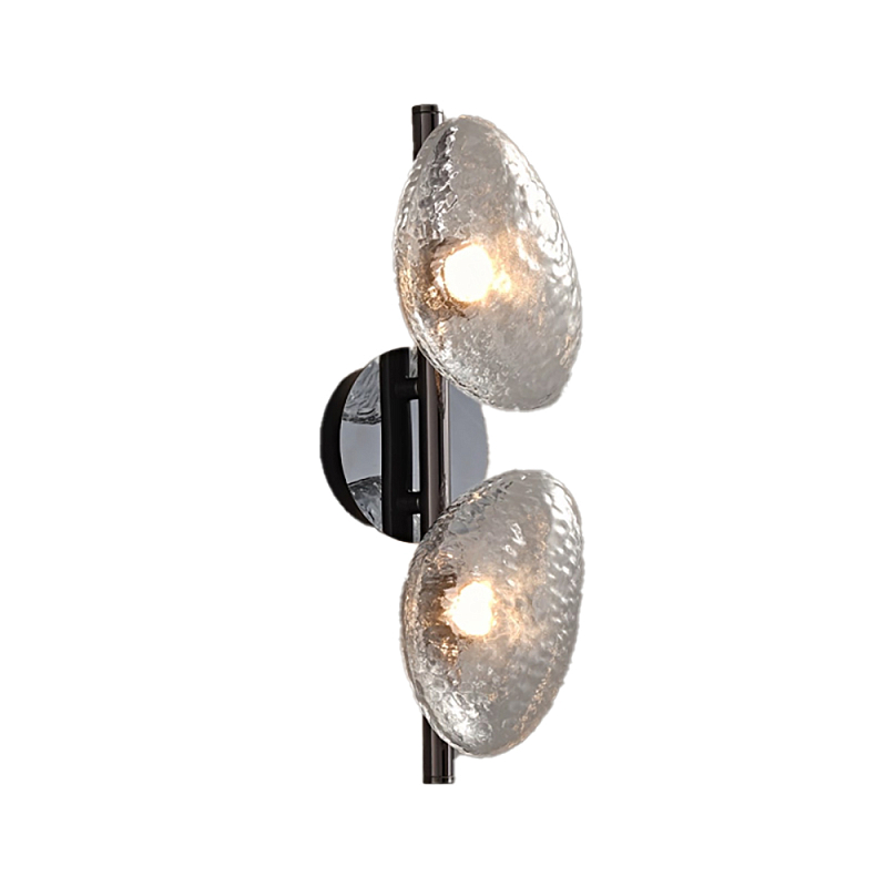 Бра LINDIS FROST LONG WALL 2 лампы Прозрачное стекло Прозрачный (Transparent) Черный в Нижнем Новгороде | Loft Concept 