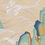 Обои ручная роспись Matsushima Waves Kano on Edo Straw India tea paper варинант исполнения - 2 | Loft Concept в Нижнем Новгороде