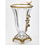 Ваза из прозрачного стекла с бронзовой вставкой в виде цветущей ветви Eden Garden porcelain and bronze варинант исполнения - 2 | Loft Concept в Нижнем Новгороде