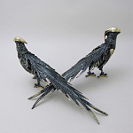 Статуэтка бронзовая пара Фазаны синие Bronze Birds варинант исполнения - 3 | Loft Concept в Нижнем Новгороде
