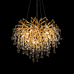 Люстра подвесная с прозрачными стеклянными подвесками в форме капель Диаметр 60 см Droplet Chandelier варинант исполнения - 9 | Loft Concept в Нижнем Новгороде