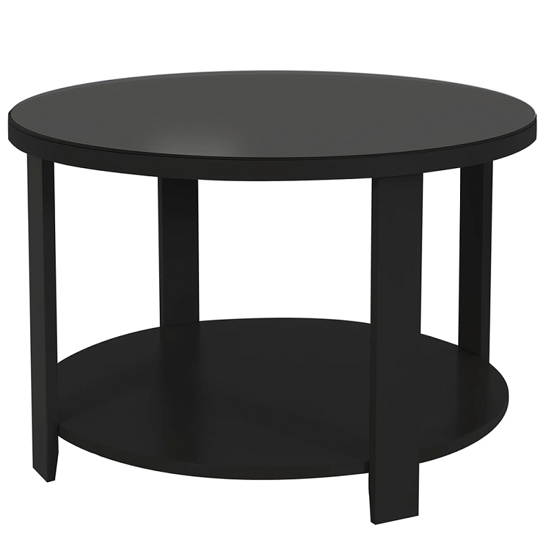 Круглый журнальный стол Jazz Black Черный Прозрачное Стекло в Нижнем Новгороде | Loft Concept 