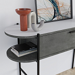 Консоль напольная серая с выдвижным ящиком и 2-мя полками с белой столешницей OTIS CONSOLE RETRO GRAY варинант исполнения - 4 | Loft Concept в Нижнем Новгороде