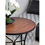 Столик приставной с круглой столешницей на металлическом черном основании Scenical Table варинант исполнения - 3 | Loft Concept в Нижнем Новгороде