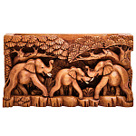 Панно из дерева слоны Panel With Animals варинант исполнения - 1 | Loft Concept в Нижнем Новгороде