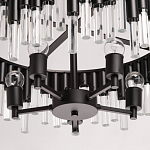 Люстра круглая из матового черного металла с подвесками из прозрачных стеклянных трубок Noir Tubes варинант исполнения - 10 | Loft Concept в Нижнем Новгороде