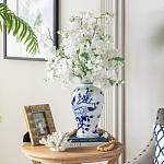 Ваза с бело-синей росписью и изображением цветов Blue & White Ornament варинант исполнения - 5 | Loft Concept в Нижнем Новгороде