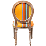 Стул бежевый в разноцветную полоску из натурального бука с изображением птиц и цветов Blooming Birds Colorful Stripes Chair варинант исполнения - 3 | Loft Concept в Нижнем Новгороде