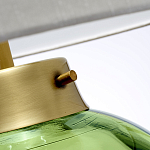 Настольная лампа с шарообразным прозрачным основанием из цветного переработанного стекла и белым цилиндрическим абажуром Elstead Lighting варинант исполнения - 2 | Loft Concept в Нижнем Новгороде