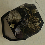 Шкатулка из эпоксидной смолы с цветами черная Epoxy Resin Square Box Black варинант исполнения - 4 | Loft Concept в Нижнем Новгороде