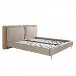 Кровать двуспальная серая с изголовьем из экокожи и ткани Modern Look варинант исполнения - 4 | Loft Concept в Нижнем Новгороде