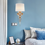 Бра с цветочным основанием и тканевым абажуром Tugella Flower Lamp варинант исполнения - 4 | Loft Concept в Нижнем Новгороде