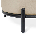 Банкетка круглая бежевый велюр на 4-х металлических ножках черного цвета SANJAY варинант исполнения - 2 | Loft Concept в Нижнем Новгороде