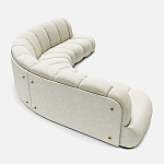 Диван Limoges полукруглой формы с обивкой букле молочного цвета варинант исполнения - 1 | Loft Concept в Нижнем Новгороде