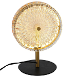 Настольная лампа с плафоном из рельефного стекла Peony Glass Bronze  варинант исполнения - 2 | Loft Concept в Нижнем Новгороде