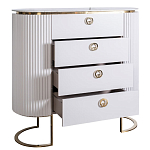 Комод белый овальный с мраморной столешницей Thoroughbass варинант исполнения - 2 | Loft Concept в Нижнем Новгороде