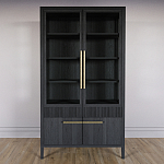 Витрина Primo со стеклянными фасадами и буфетом шпон Черный дуб варинант исполнения - 2 | Loft Concept в Нижнем Новгороде