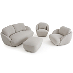 Полукруглое кресло из обивки меланж Halle Melange Armchair варинант исполнения - 9 | Loft Concept в Нижнем Новгороде