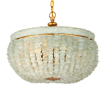 Подвесной светильник с каскадом из стеклянных декоративных элементов на золотом каркасе Shining Sea Glass варинант исполнения - 3 | Loft Concept в Нижнем Новгороде