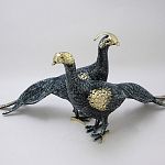 Статуэтка бронзовая пара Павлины синие Bronze Birds варинант исполнения - 1 | Loft Concept в Нижнем Новгороде