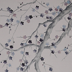 Обои ручная роспись Plum Blossom Special Colourway on Lilac Hint dyed silk варинант исполнения - 1 | Loft Concept в Нижнем Новгороде