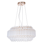 Люстра подвесная многослойная с прозрачными хрустальными трубками и золотистым каркасом Hexagon Tube Light варинант исполнения - 1 | Loft Concept в Нижнем Новгороде