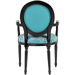 Полукресло из массива бука бирюзовое с изображением птиц и цветов Turquoise Chinoiserie Garden Chair варинант исполнения - 2 | Loft Concept в Нижнем Новгороде