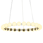 Люстра светодиодная кольцевая с круглыми плафонами белого цвета PEARLS Suspension 48 варинант исполнения - 3 | Loft Concept в Нижнем Новгороде