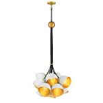 Люстра с 15-ю белыми  плафонами с золотой внутренней поверхностью Hinkley варинант исполнения - 7 | Loft Concept в Нижнем Новгороде