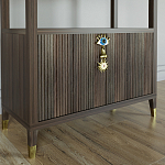 Стеллаж со стеклянными полками Elsa Dreams Walnut варинант исполнения - 1 | Loft Concept в Нижнем Новгороде