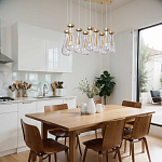 Люстра с 9-ю прозрачными стеклянными плафонами в форме капли Lucid Rain  варинант исполнения - 11 | Loft Concept в Нижнем Новгороде