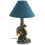 Настольная лампа Дракон Dragon Black Gold Table Lamp Синий Абажур варинант исполнения - 1 | Loft Concept в Нижнем Новгороде
