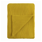 Плед из хлопка жемчужной вязки горчичного цвета Waffle Comfort варинант исполнения - 1 | Loft Concept в Нижнем Новгороде