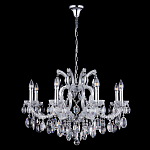 Люстра подвесная с 8-ю лампочками и прозрачными хрустальными подвесками на хромированном основании Crystal lamps варинант исполнения - 2 | Loft Concept в Нижнем Новгороде