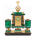 Настольный письменный набор из малахита и долерита с декором в виде герба России Leader Organizer варинант исполнения - 3 | Loft Concept в Нижнем Новгороде