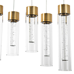 Люстра c 6-ю стеклянными плафонами золото Sparkling Bubbles Tube Gold Hanging Lamp варинант исполнения - 4 | Loft Concept в Нижнем Новгороде