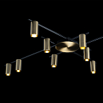 Потолочный светильник с 10-ю цилиндрическими плафонами цвета латунь TRIBES CHANDELIER варинант исполнения - 4 | Loft Concept в Нижнем Новгороде