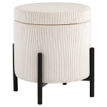 Молочный пуф на черных ножках SANJAY варинант исполнения - 1 | Loft Concept в Нижнем Новгороде