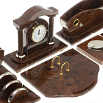 Настольный письменный набор с часами из природного камня обсидиана Competent Leader варинант исполнения - 4 | Loft Concept в Нижнем Новгороде